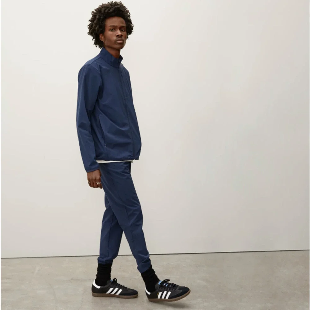 Everlane Men Uniform The Sport Soft-Shell Jacket Large Windbreaker Navy Blue NWT